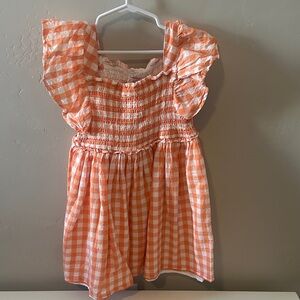 Sigrid Olsen Orange Checkered Kids Dress